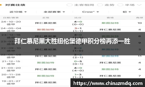 拜仁慕尼黑大胜纽伦堡德甲积分榜再添一胜